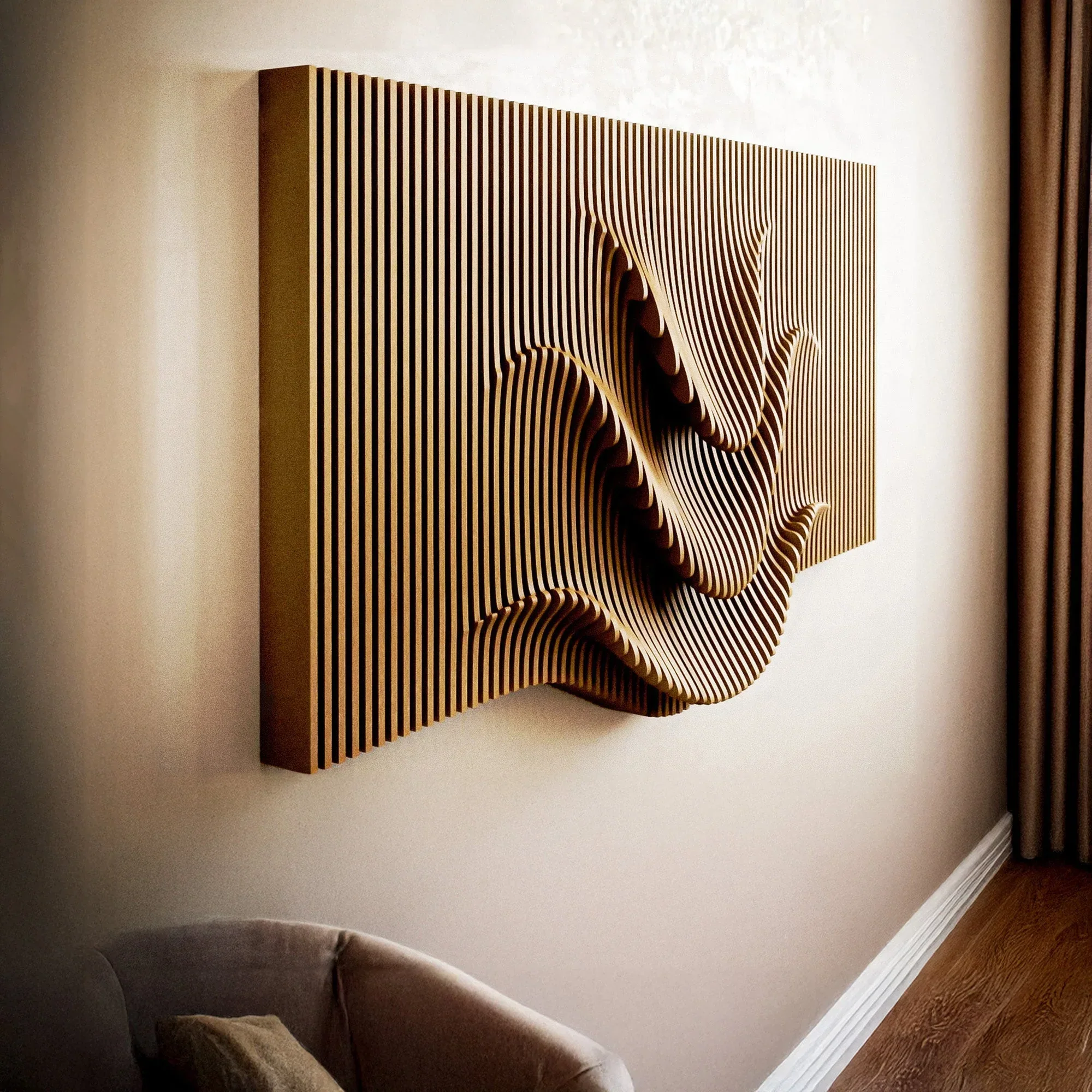 Handcrafted solid wood decor showing natural grain